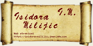 Isidora Milijić vizit kartica